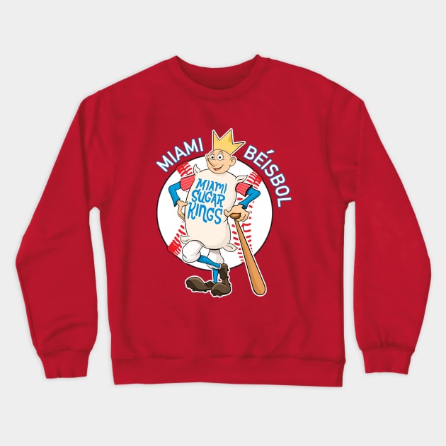 Marlins Baseball Sugar Kings Mascot Crewneck Sweatshirt by GAMAS Threads